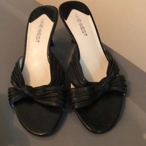 Open toe heels sandals black